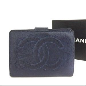 CHANEL Navy Leather Wallet